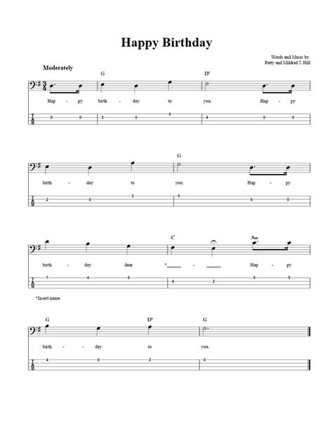 happy birthday bass tab|easy happy birthday guitar tabs.